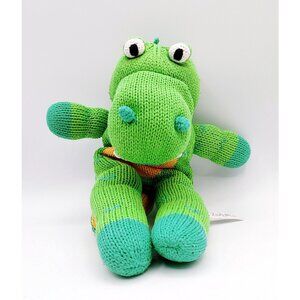 Zubels 11” Knit Green Knitted Alligator Plush Toy Stuffed Animal 2014